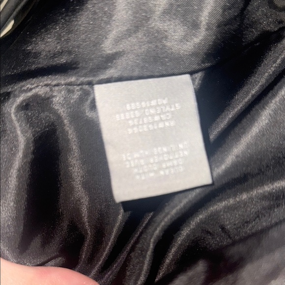 Bagatelle Black Leather Moto Jacket with Floral Design - Picture 7 of 8